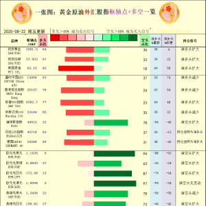 一张图：2025年8月22日黄金原油外汇股指“枢纽点+多空持仓信号”一览 ...