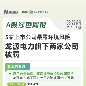 A股绿色周报丨5家上市公司暴露环境风险  龙源电力旗下两家公司受罚 ...