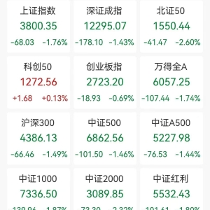 A股收评：三大指数集体调整，沪指跌1.76%险守3800点，AI芯片板块走强，寒武纪股价一度 ...