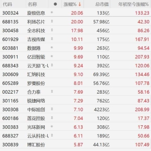 阿里资本开支创新高，A股算力股集体飙升，旋极信息、利扬芯片20CM涨停，全志科技涨18% ...