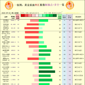 一张图：2025年9月3日黄金原油外汇股指“枢纽点+多空持仓信号”一览 ...
