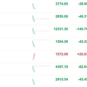 A股三大指数走低，沪指、深证成指跌超1%，创业板指跌1.5%，科创50指数跌近3%，CPO、银 ...