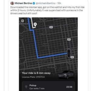 马斯克称Robotaxi年底将不再配备安全员