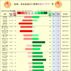 一张图：2025年9月5日黄金原油外汇股指“枢纽点+多空持仓信号”一览 ...