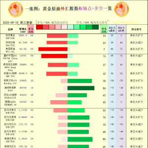 一张图：2025年9月10日黄金原油外汇股指“枢纽点+多空持仓信号”一览 ...