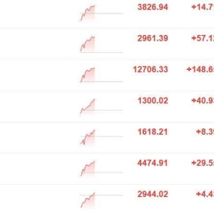 A股三大指数上涨，科创50指数涨幅扩大至超3%！海光信息涨近15%，寒武纪涨超7%，佰维存 ...