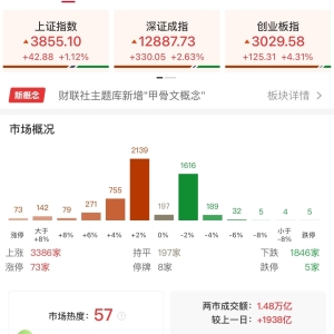 A股午评：三大指数集体大涨，创业板指涨4.31%突破3000点，科创50指数涨5.34%，算力硬 ...