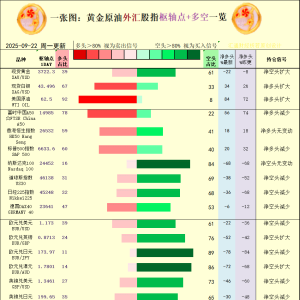 一张图：2025年9月22日黄金原油外汇股指“枢纽点+多空持仓信号”一览 ...
