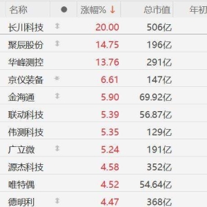 A股半导体股集体上涨，长川科技20CM涨停领涨半导体股，前三季度净利同比预增131%-145% ...