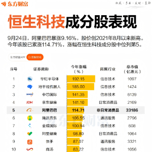 AI浪潮推升恒生科技！成分股今年平均涨60% 翻倍股占比近1/4