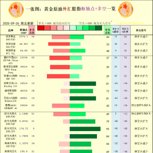 一张图：2025年9月26日黄金原油外汇股指“枢纽点+多空持仓信号”一览 ...