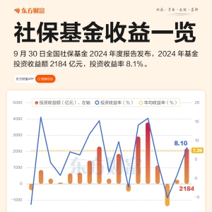 社保基金2024年投资成绩单：赚了2000多亿 收益率超8%