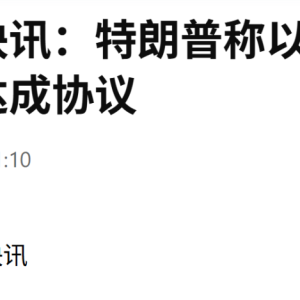 特朗普：以色列和哈马斯达成协议！以军将撤至双方商定的界线！ ...