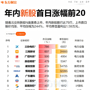 首日0破发！年内新股达79只 平均单签盈利近1.6万