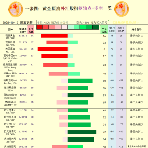 一张图：2025年10月17日黄金原油外汇股指“枢纽点+多空持仓信号”一览 ...