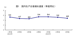 国家统计局：前三季度GDP同比增长5.2% 三季度增长4.8%