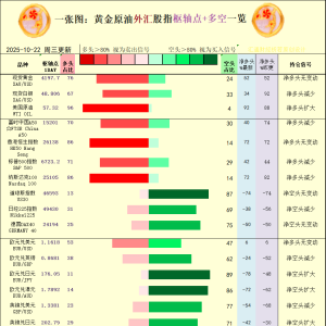 一张图：2025年10月22日黄金原油外汇股指“枢纽点+多空持仓信号”一览 ...