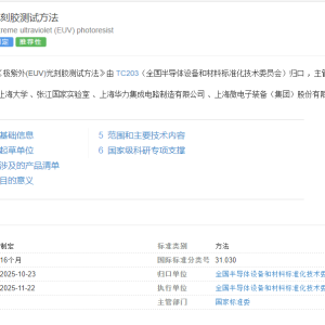 填补空白！EUV光刻胶标准立项 技术突破好消息不断（附股）