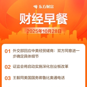 东方财富财经早餐 10月28日周二