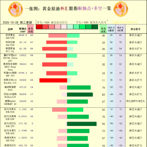 一张图：2025年10月28日黄金原油外汇股指“枢纽点+多空持仓信号”一览 ...
