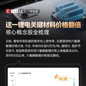 这一锂电关键材料价格翻倍 核心概念股全梳理