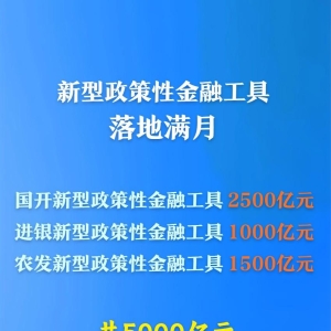 预计拉动项目总投资超7万亿元！5000亿元新型政策性金融工具完成投放 ...