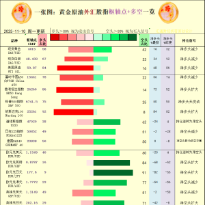 一张图：2025年11月10日黄金原油外汇股指“枢纽点+多空持仓信号”一览 ...