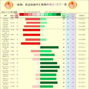 一张图：2025/11/12黄金原油外汇股指“枢纽点+多空持仓信号”一览 ...