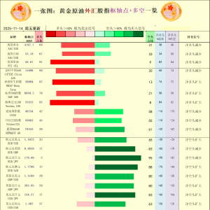 一张图：2025/11/14黄金原油外汇股指“枢纽点+多空持仓信号”一览 ...