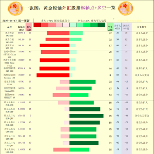 一张图：2025/11/17黄金原油外汇股指“枢纽点+多空持仓信号”一览 ...