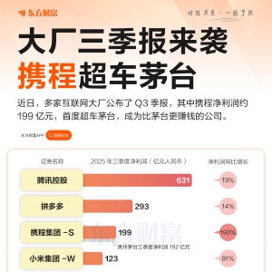 大厂三季报来袭 携程净利润超茅台