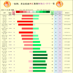 一张图：2025/11/24黄金原油外汇股指“枢纽点+多空持仓信号”一览 ...