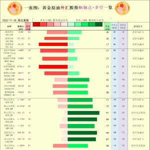 一张图：2025/11/28黄金原油外汇股指“枢纽点+多空持仓信号”一览 ...