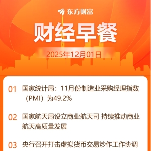 东方财富财经早餐 12月1日周一