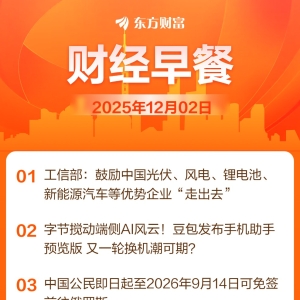 东方财富财经早餐 12月2日周二