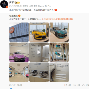 小米集团CEO雷军：小米汽车工厂接待访客，今年预计超过12万人 ...