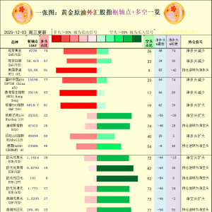 一张图：2025年12月3日黄金原油外汇股指“枢纽点+多空持仓信号”一览 ...