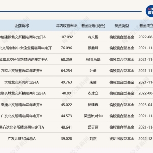 北证50逆势上涨！相关主题基金有的年内业绩已翻倍，但首尾差距明显 ...